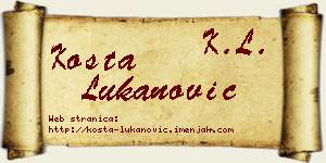 Kosta Lukanović vizit kartica